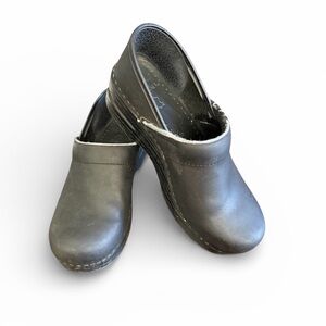 Dansko black clogs.  Worn by nurses.  Size EU 38 or 7.5/8 US.